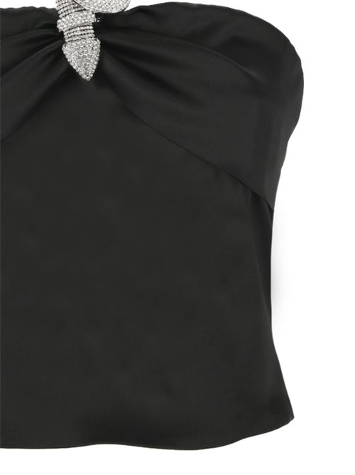 Black stretch-design satin top GIUSEPPE DI MORABITO | 02PSTO180N0228199